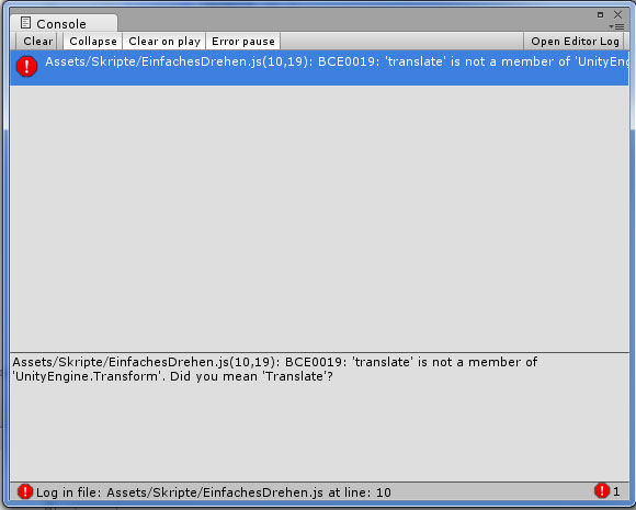 KonsoleFehlermeldung